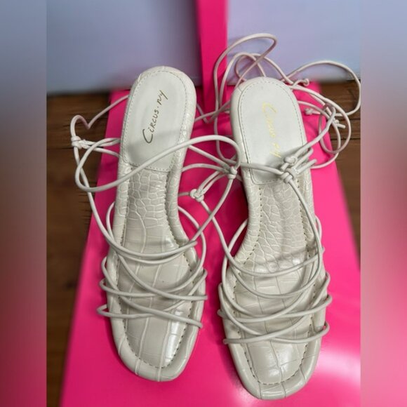 Circus NY By Sam Edelman Blanche Lace Up Sculpted Heel Sandals size 8.5 - Picture 2 of 6